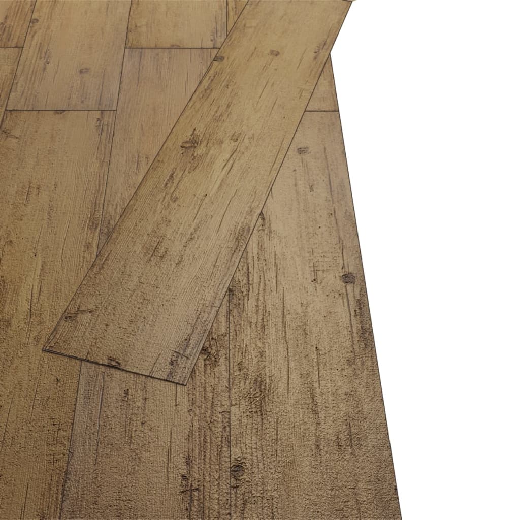 vidaXL PVC lattialankku ei-itsekiinnittyvä 5,26 m² 2 mm pähkinänruskea