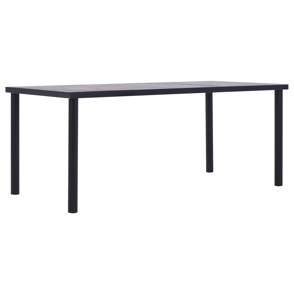 vidaXL Ruokapöytä musta ja betoninharmaa 200x100x75 cm MDF