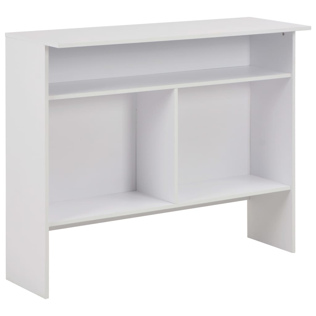 vidaXL Baaripöytä kahdella pöytätasolla valkoinen 130x40x120 cm