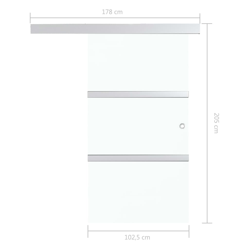 vidaXL Liukuovi soft-stopeilla ESG-lasi 102,5x205 cm hopea