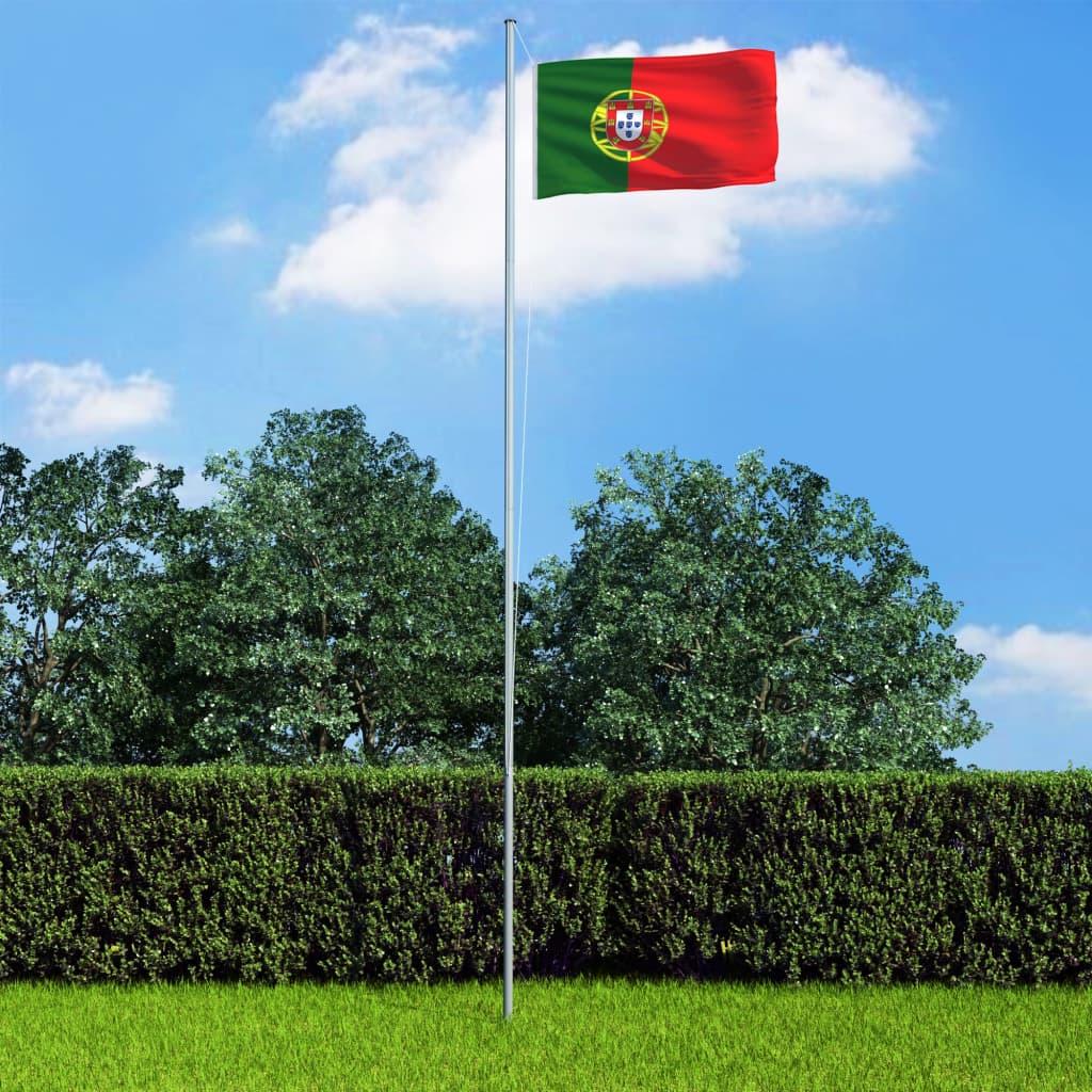 vidaXL Portugalin lippu ja tanko alumiini 6,2 m