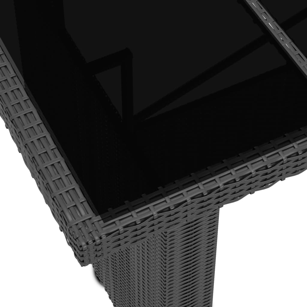 vidaXL 11-osainen Ulkoruokailuryhmä tyynyillä polyrottinki musta