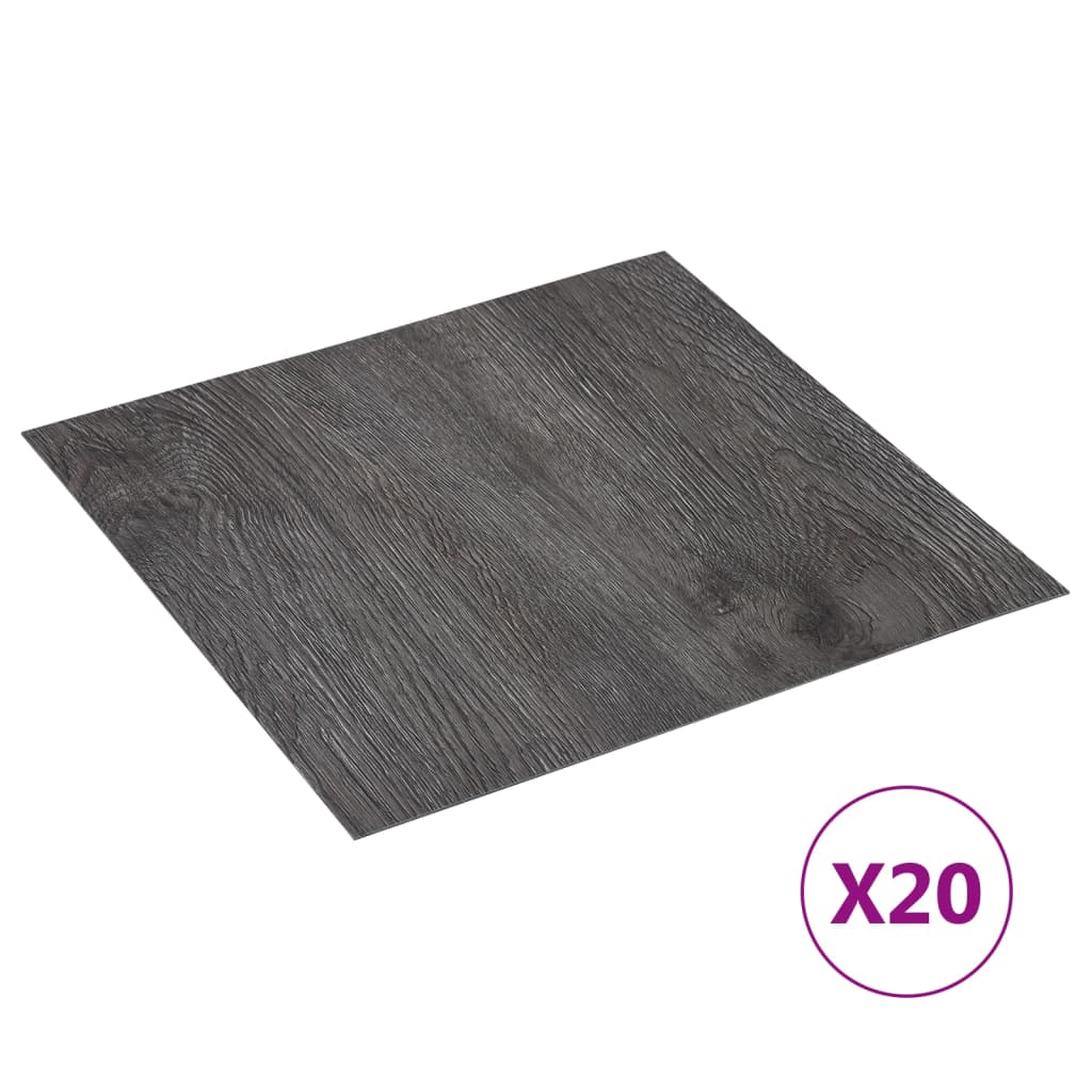 vidaXL Itsekiinnittyvä lattialankku 20 kpl PVC 1,86 m² ruskea