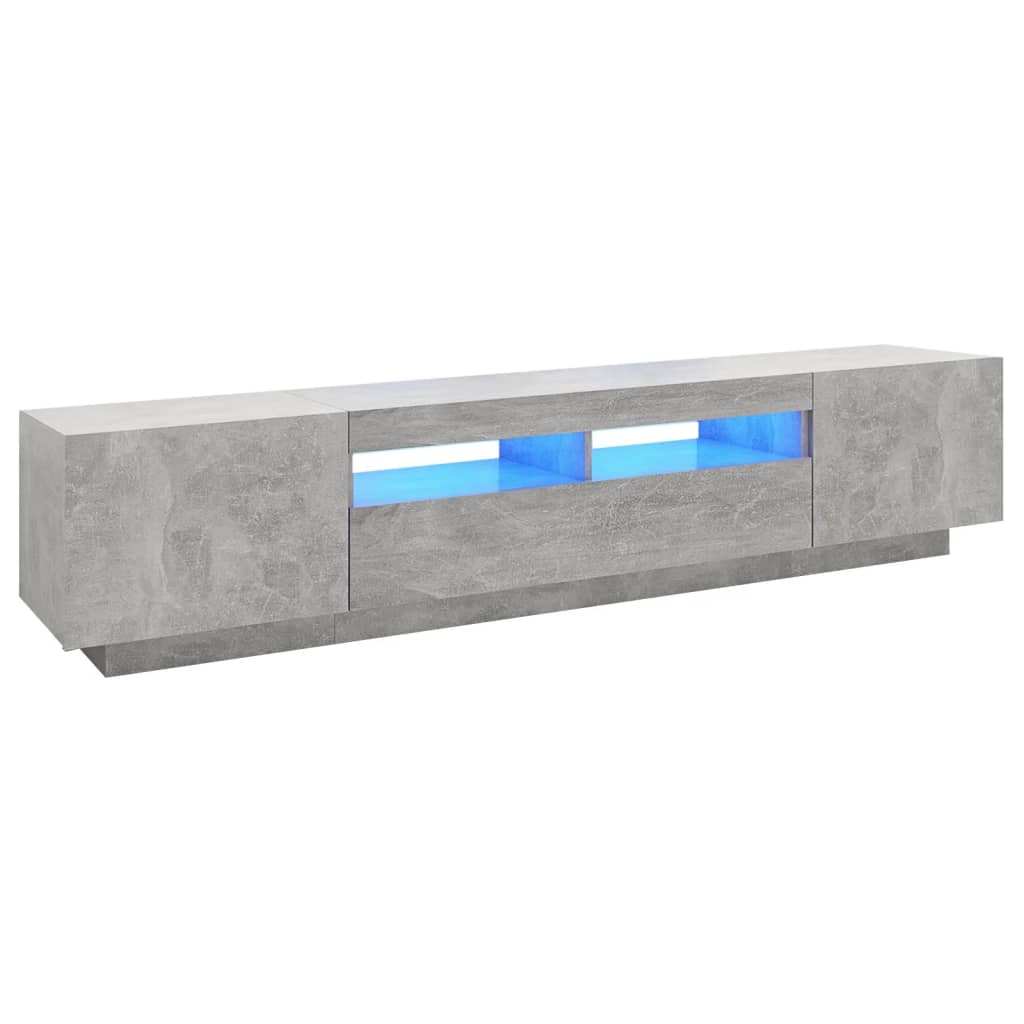 vidaXL TV-taso LED-valoilla betoninharmaa 200x35x40 cm