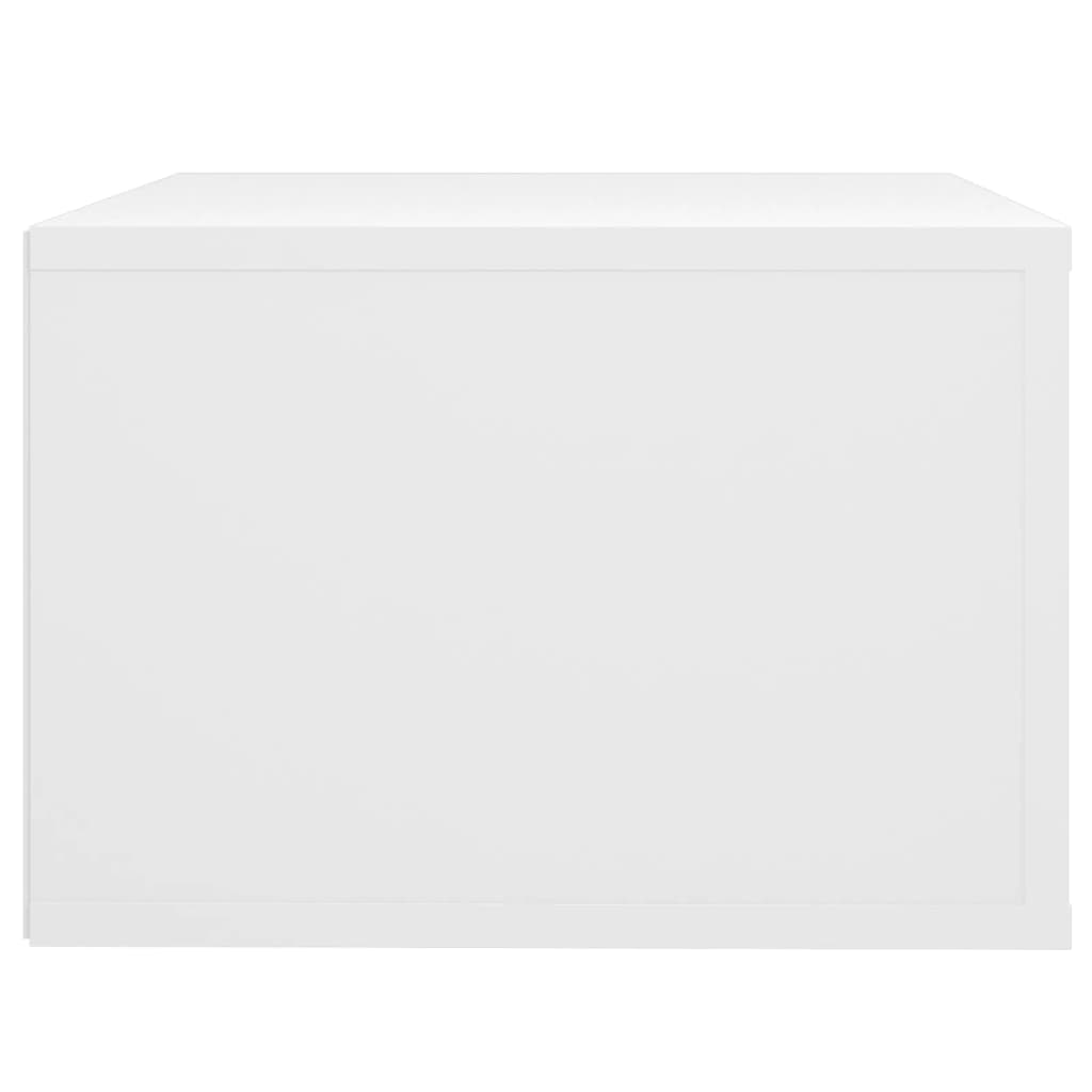vidaXL Seinäkiinnitettävä yöpöytä valkoinen 50x36x25 cm