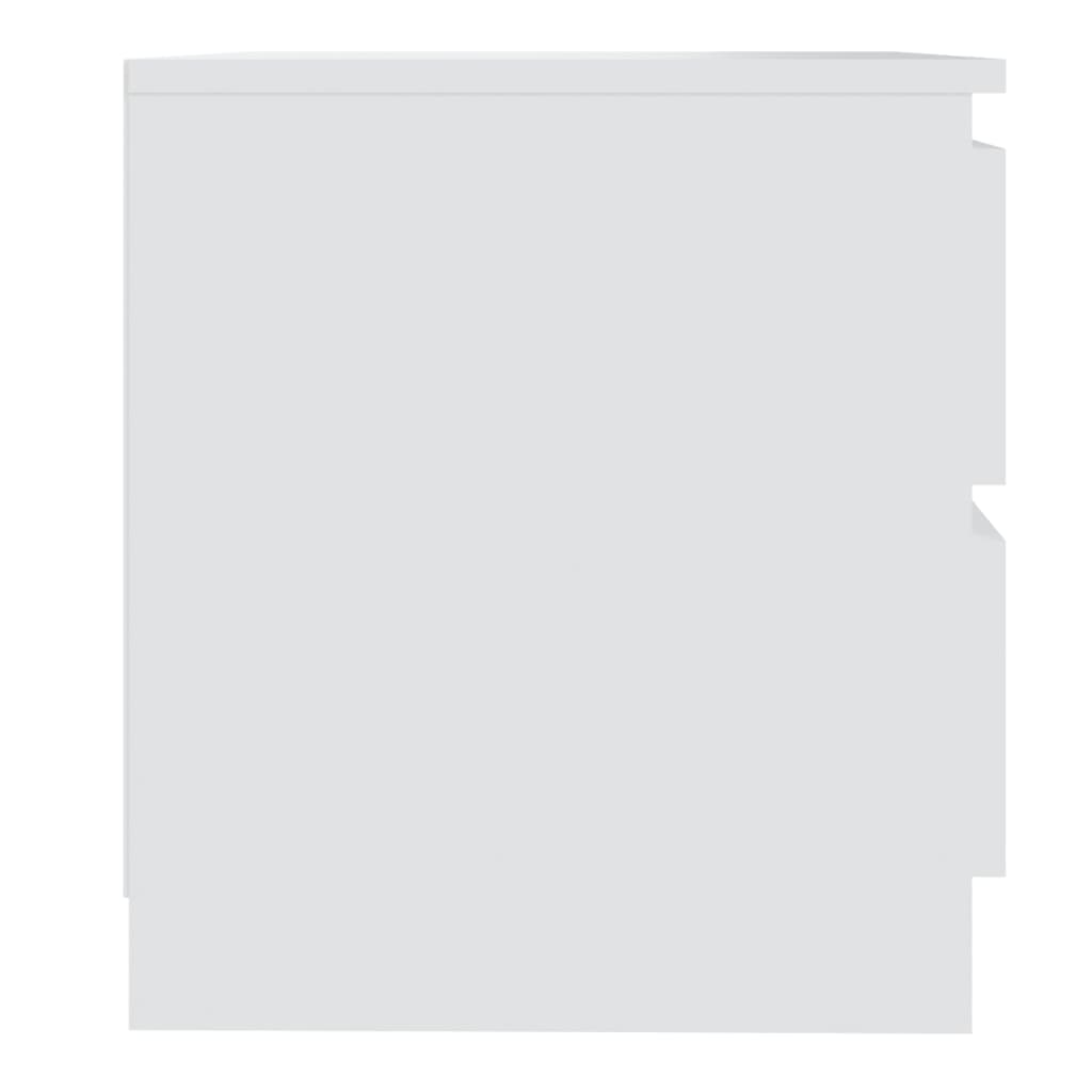 vidaXL Yöpöytä valkoinen 50x39x43,5 cm lastulevy