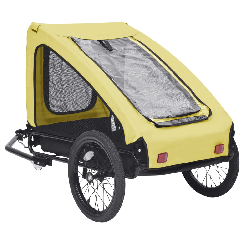 vidaXL Lemmikinkuljetuskärry polkupyörään keltainen ja musta