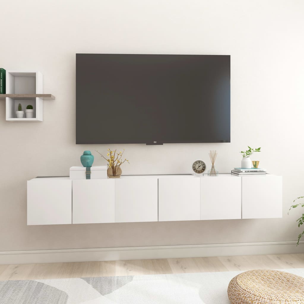 vidaXL Seinäkiinnitettävät TV-tasot 3 kpl valkoinen 60x30x30cm