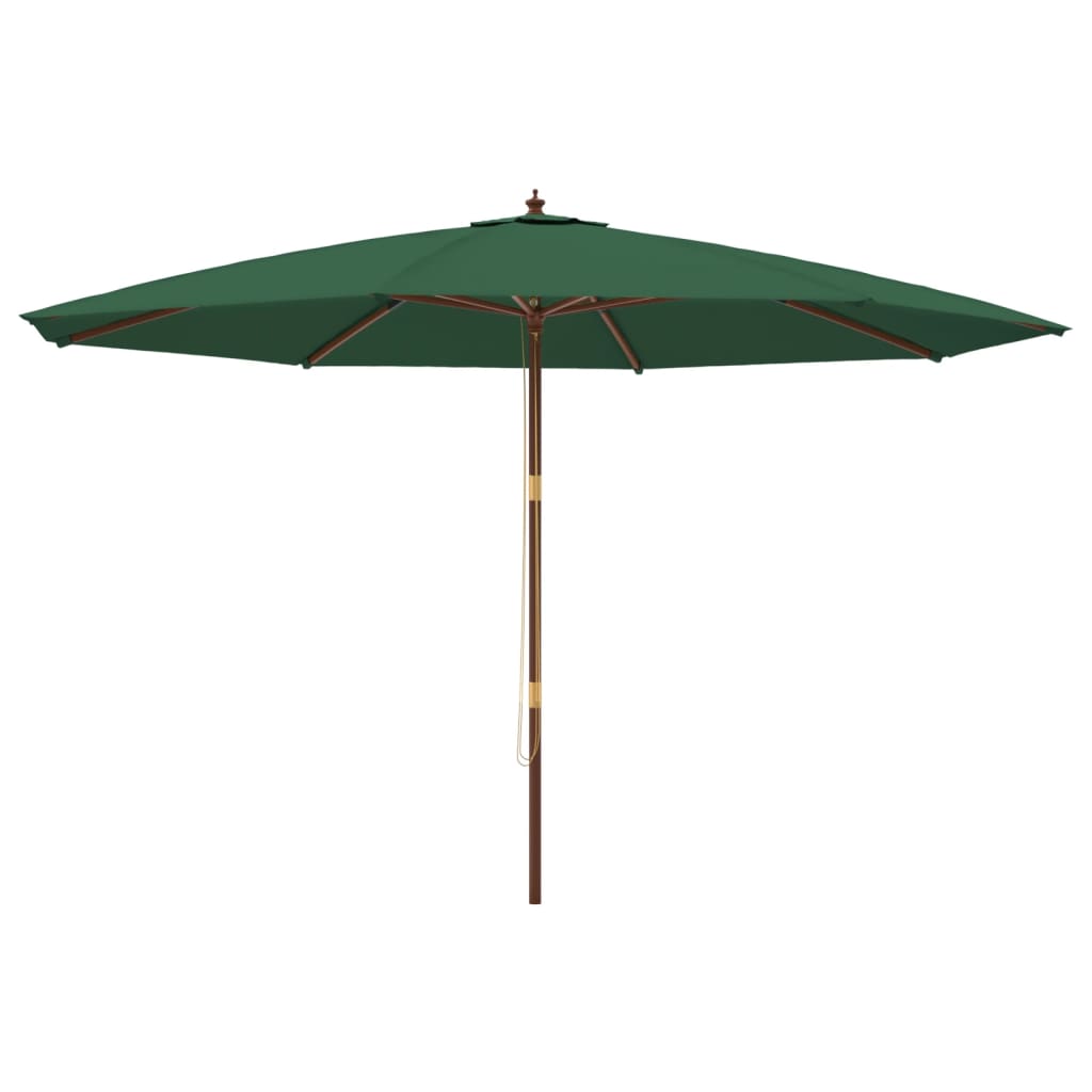 vidaXL Puutarhan aurinkovarjo puutolppa vihreä 400x273 cm