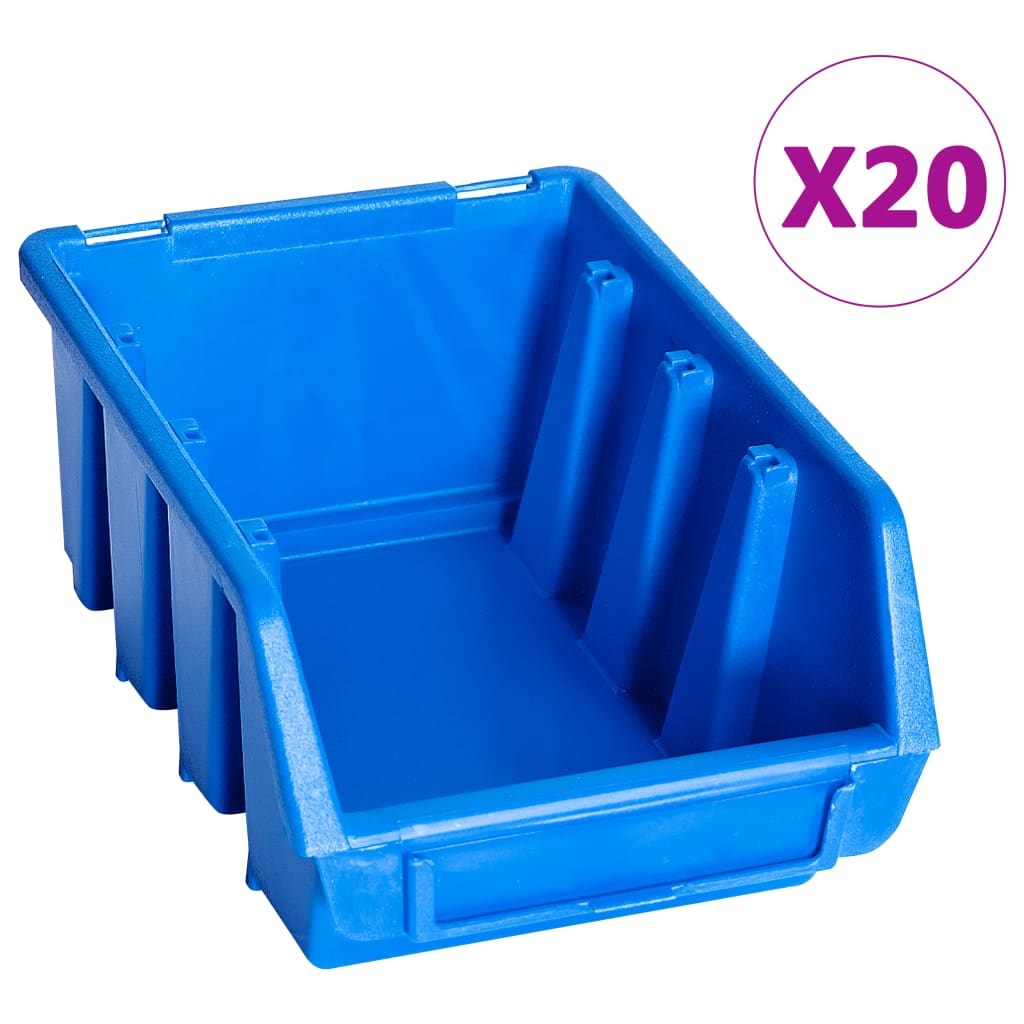 vidaXL Pinottavat säilytyslokerot 20 kpl sininen muovi