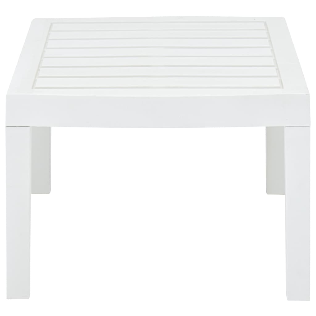 vidaXL Puutarhapöytä valkoinen 78x55x38 cm muovi