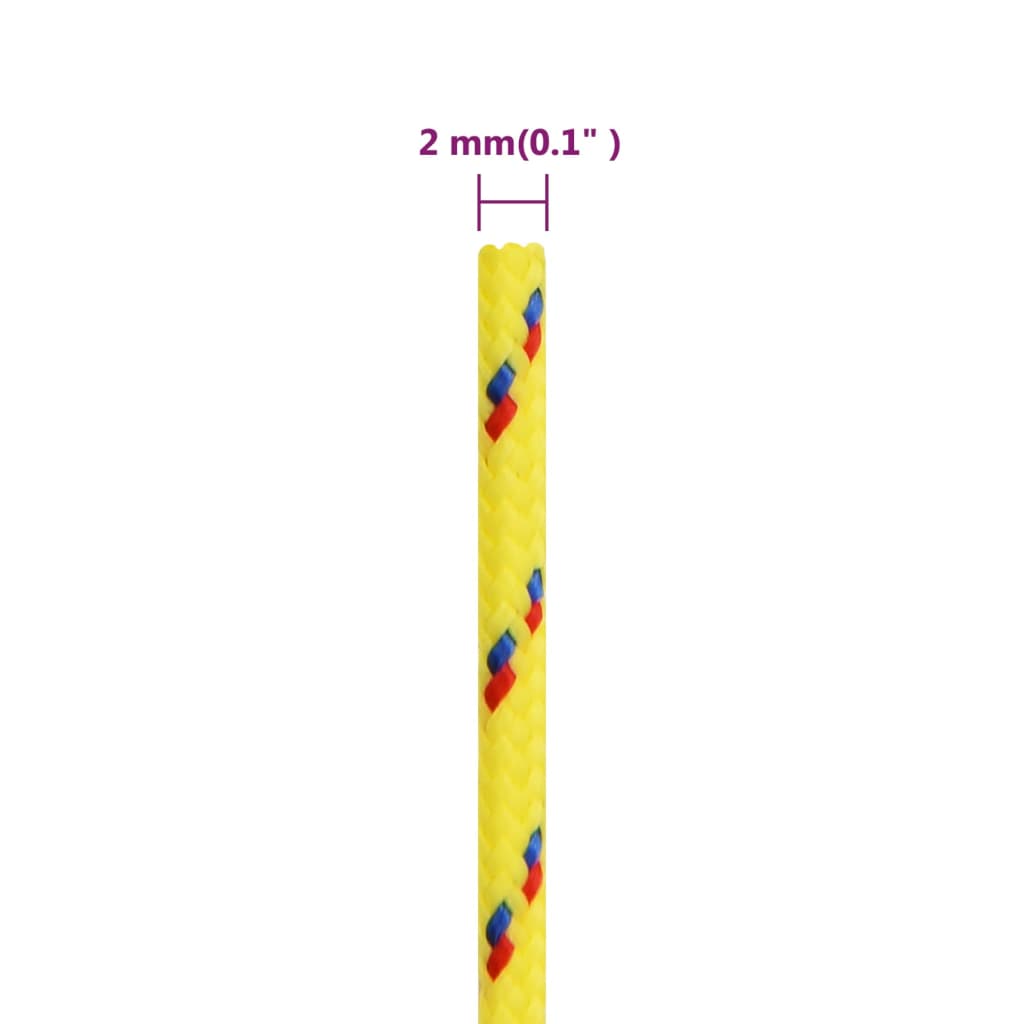 vidaXL Veneköysi keltainen 2 mm 250 m polypropeeni