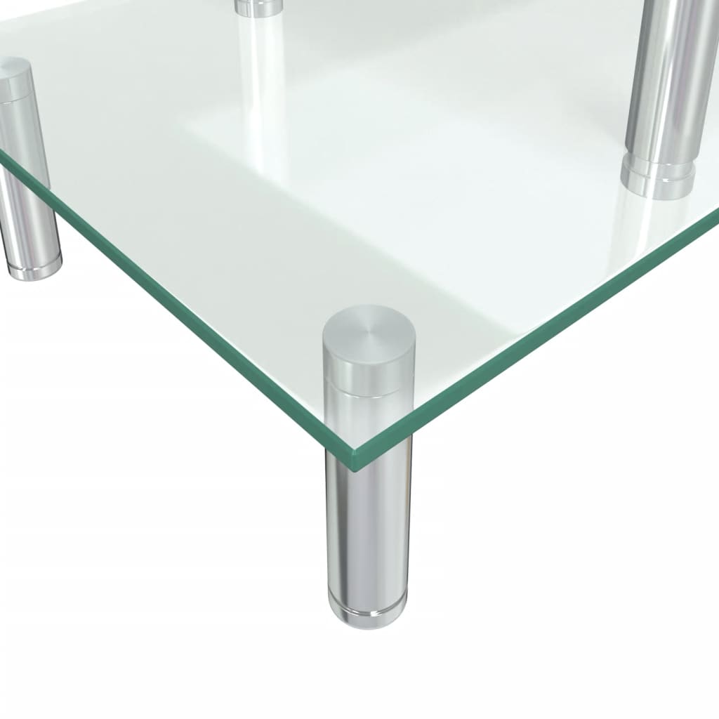 vidaXL 2-kerroksinen näyttöteline läpinäkyvä lasi