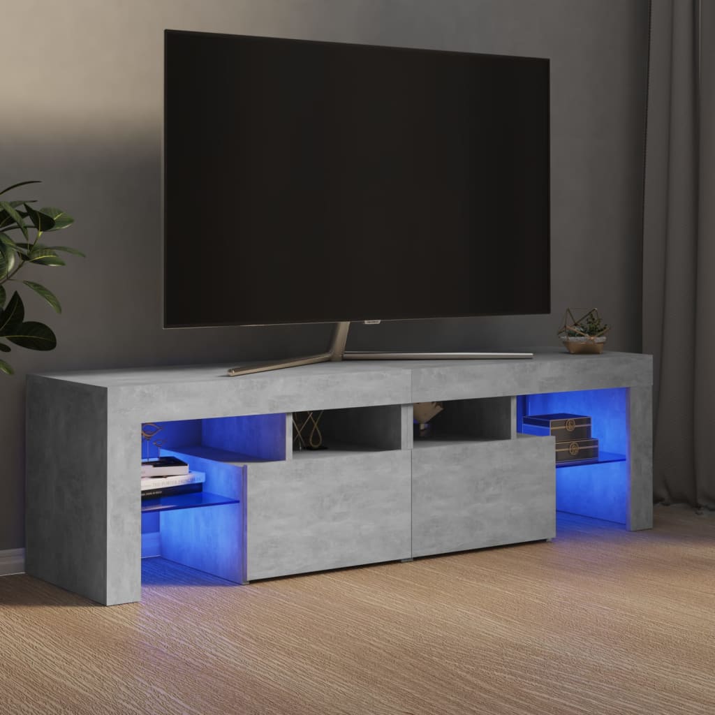 vidaXL TV-taso LED-valoilla betoninharmaa 140x36,5x40 cm