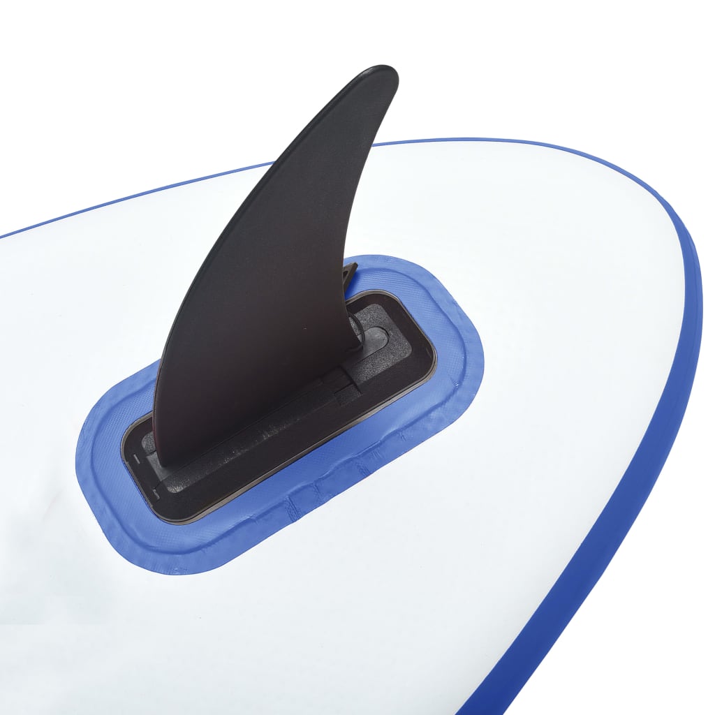 vidaXL Täytettävä SUP-lautasarja purjeella sininen ja valkoinen