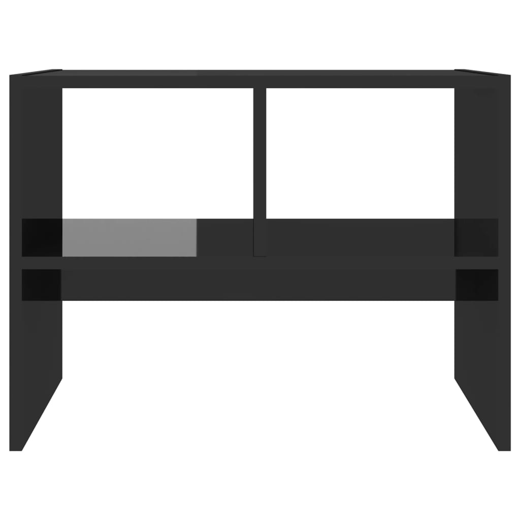 vidaXL Sivupöytä korkeakiilto musta 60x40x45 cm lastulevy