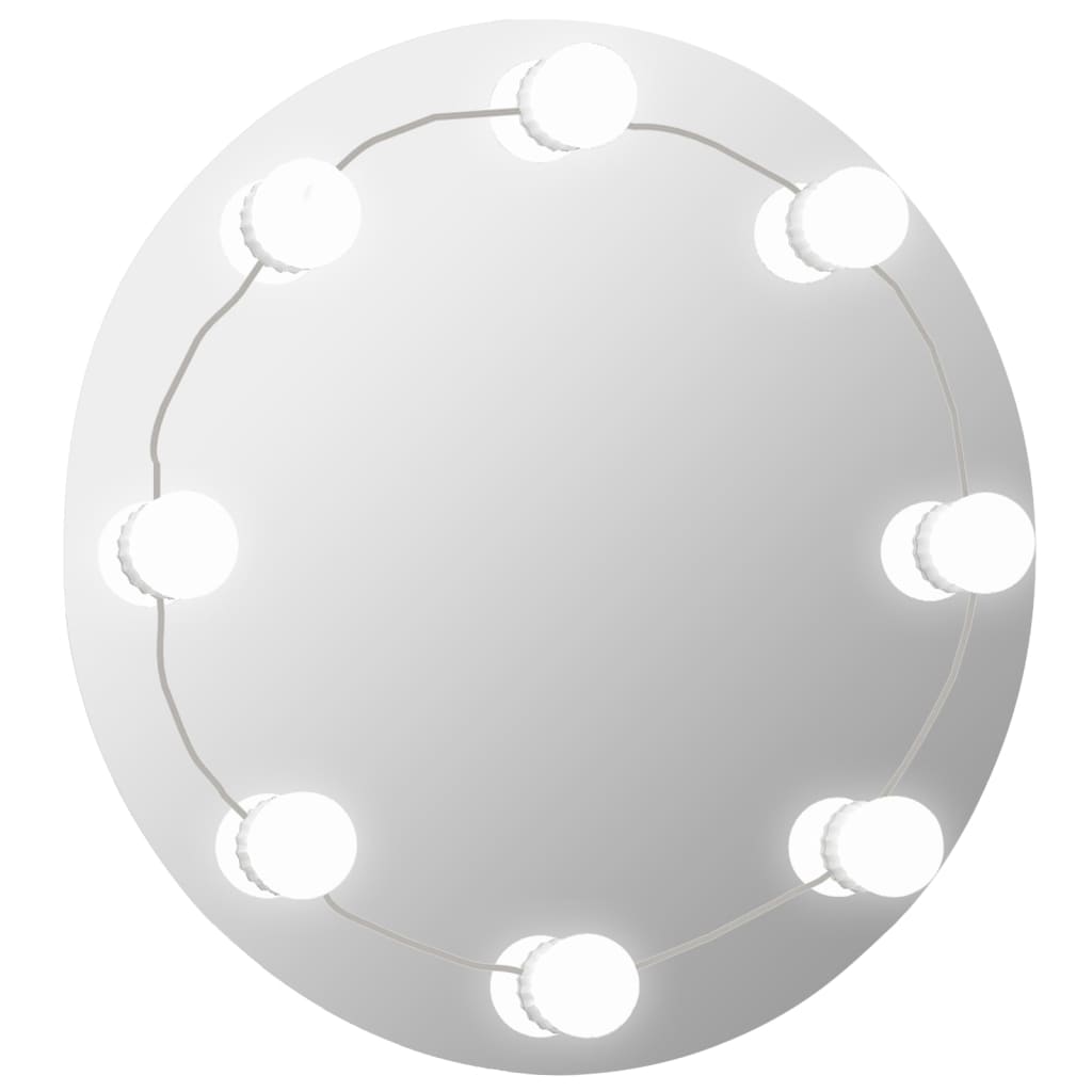 vidaXL Seinäpeili LED-valoilla pyöreä lasi