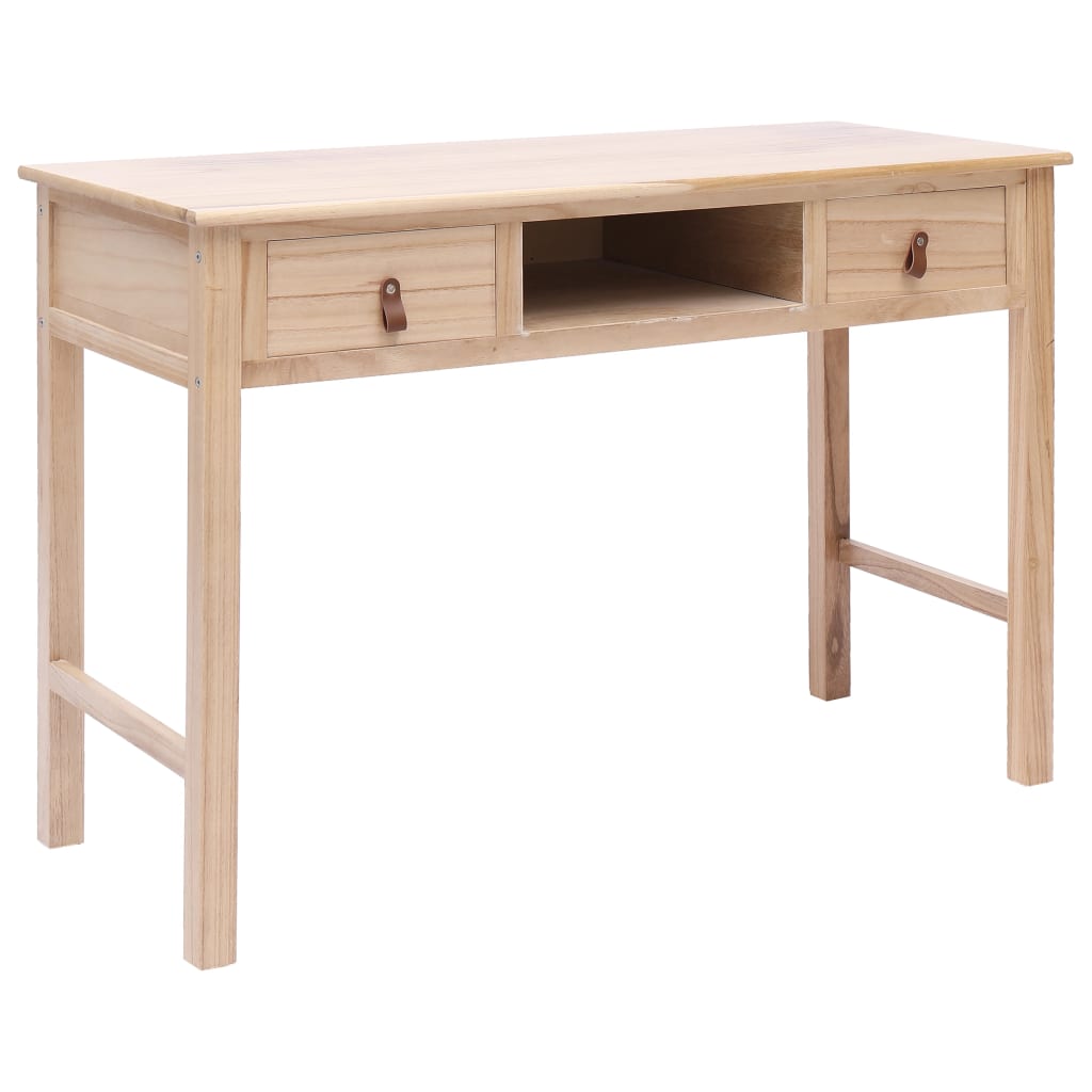 vidaXL Kirjoituspöytä luonnollinen 110x45x76 cm puinen