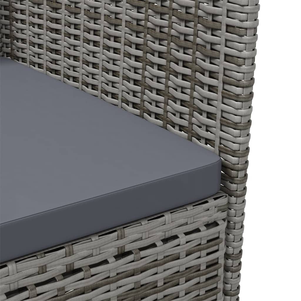 vidaXL Puutarhatuolit tyynyillä 4 kpl polyrottinki harmaa