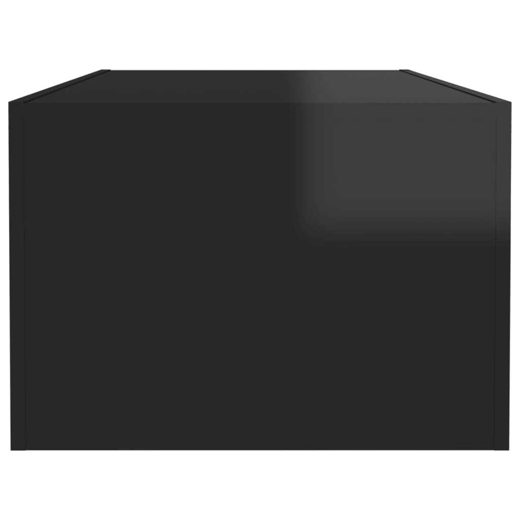 vidaXL Sohvapöytä korkeakiilto musta 110x50x35 cm lastulevy