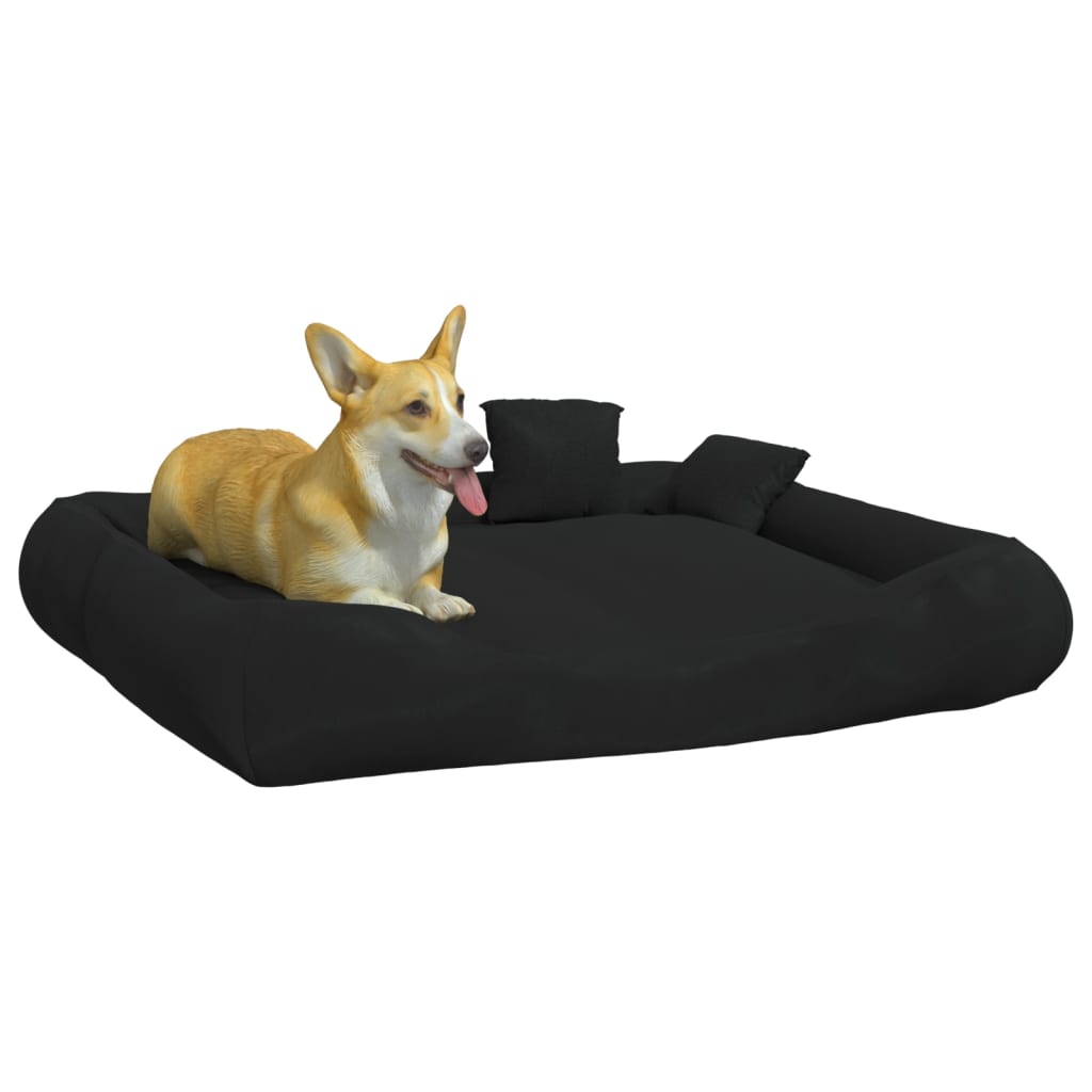 vidaXL Koiran sänky tyynyillä musta 115x100x20 cm Oxford kangas