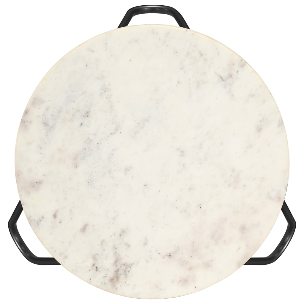 vidaXL Sohvapöytä valkoinen 40x40x40 cm aito kivi marmorikuviolla