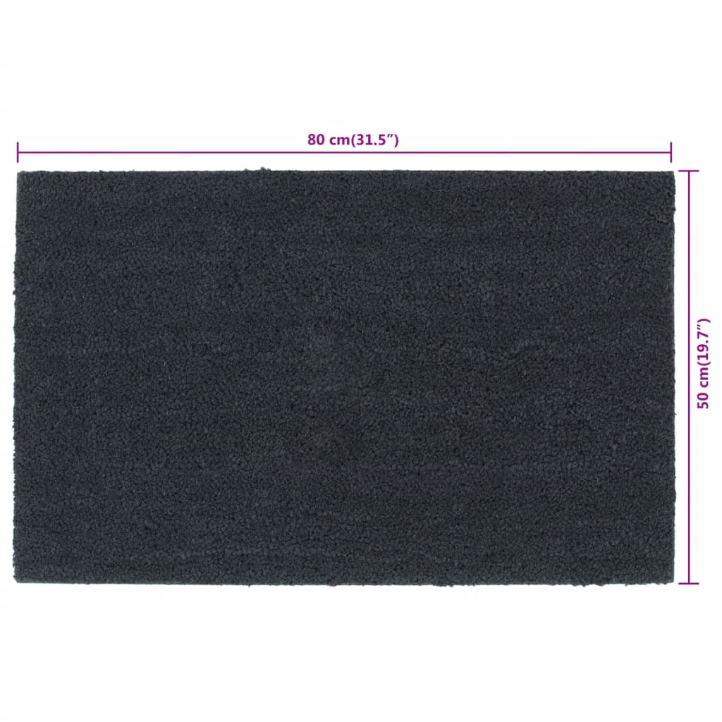 vidaXL Ovimatto tummanharmaa 50x80 cm tuftattu kookos