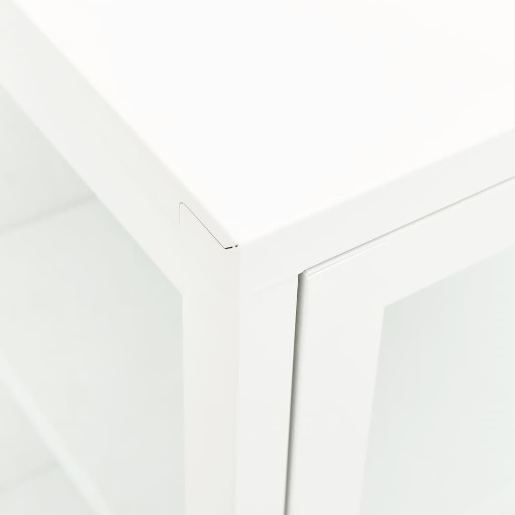 vidaXL Senkki valkoinen 105x35x70 cm teräs ja lasi