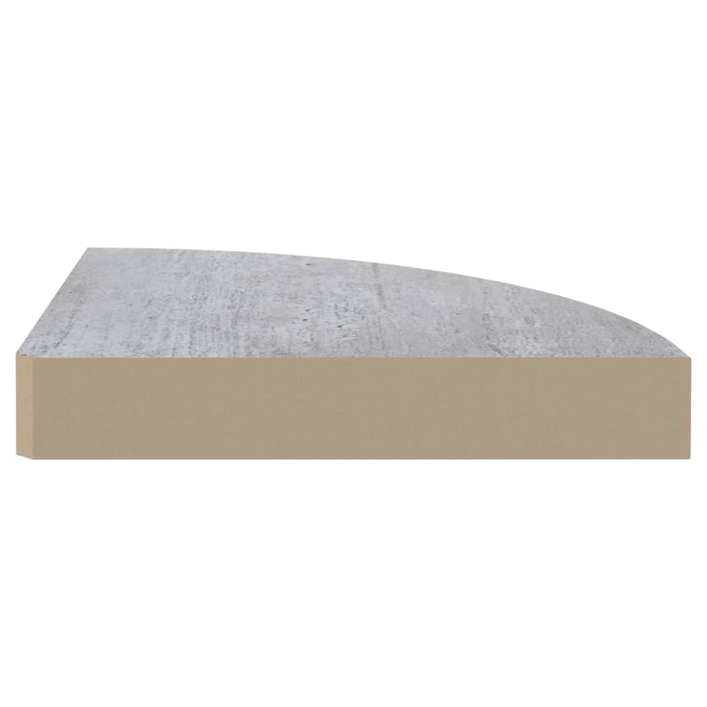 vidaXL Seinäkulmahyllyt 2 kpl betoninharmaa 25x25x3,8 cm MDF