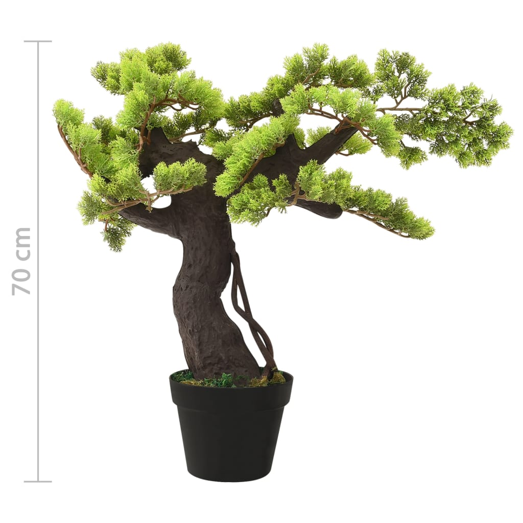 vidaXL Tekokasvi bonsaipuu sypressi ruukulla 70 cm vihreä