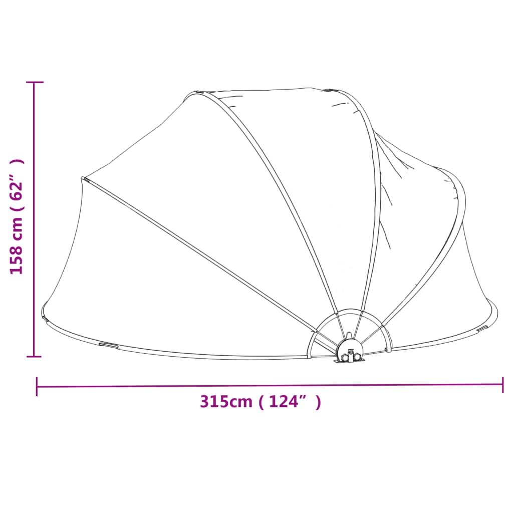 vidaXL Uima-altaan kupoli pyöreä 315x158 cm PVC