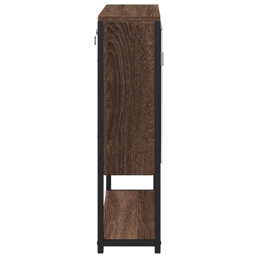 vidaXL Kylpyhuoneen peilikaappi ruskea tammi 60x16x60 cm tekninen puu