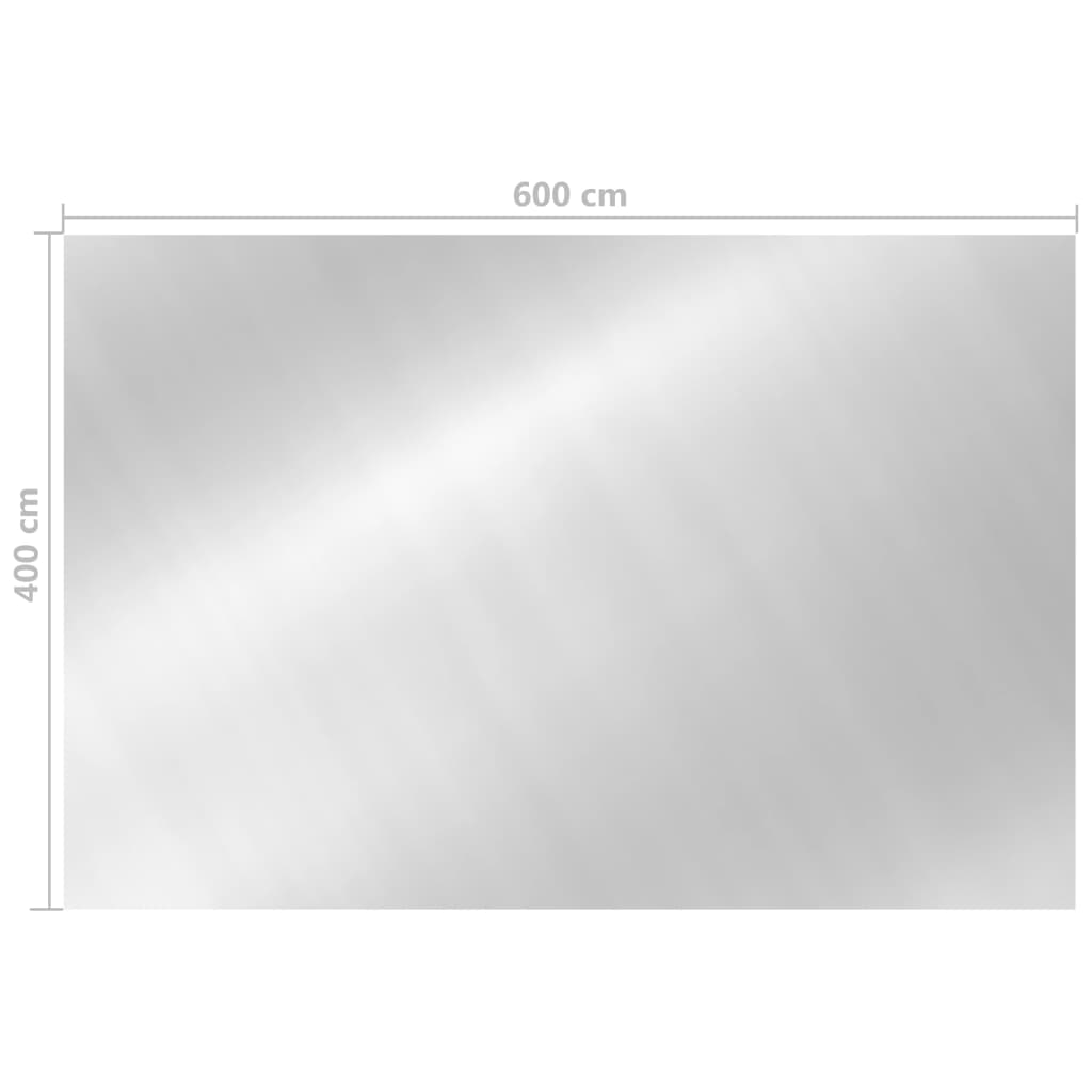 vidaXL Uima-altaan suoja suorakulmainen 600x400 cm PE hopea