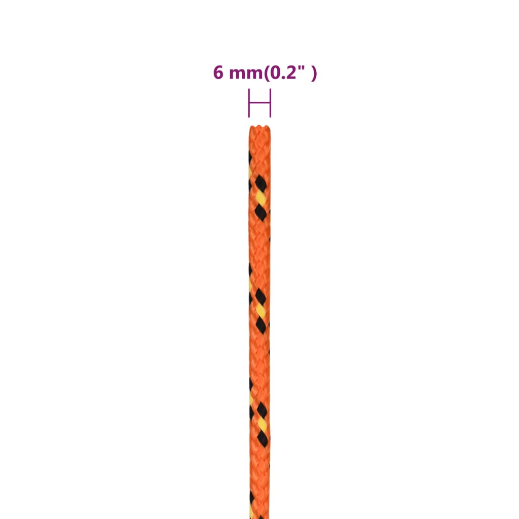 vidaXL Veneköysi oranssi 6 mm 100 m polypropeeni