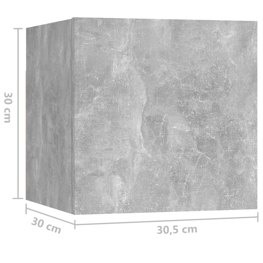vidaXL Yöpöytä betoninharmaa 30,5x30x30 cm lastulevy