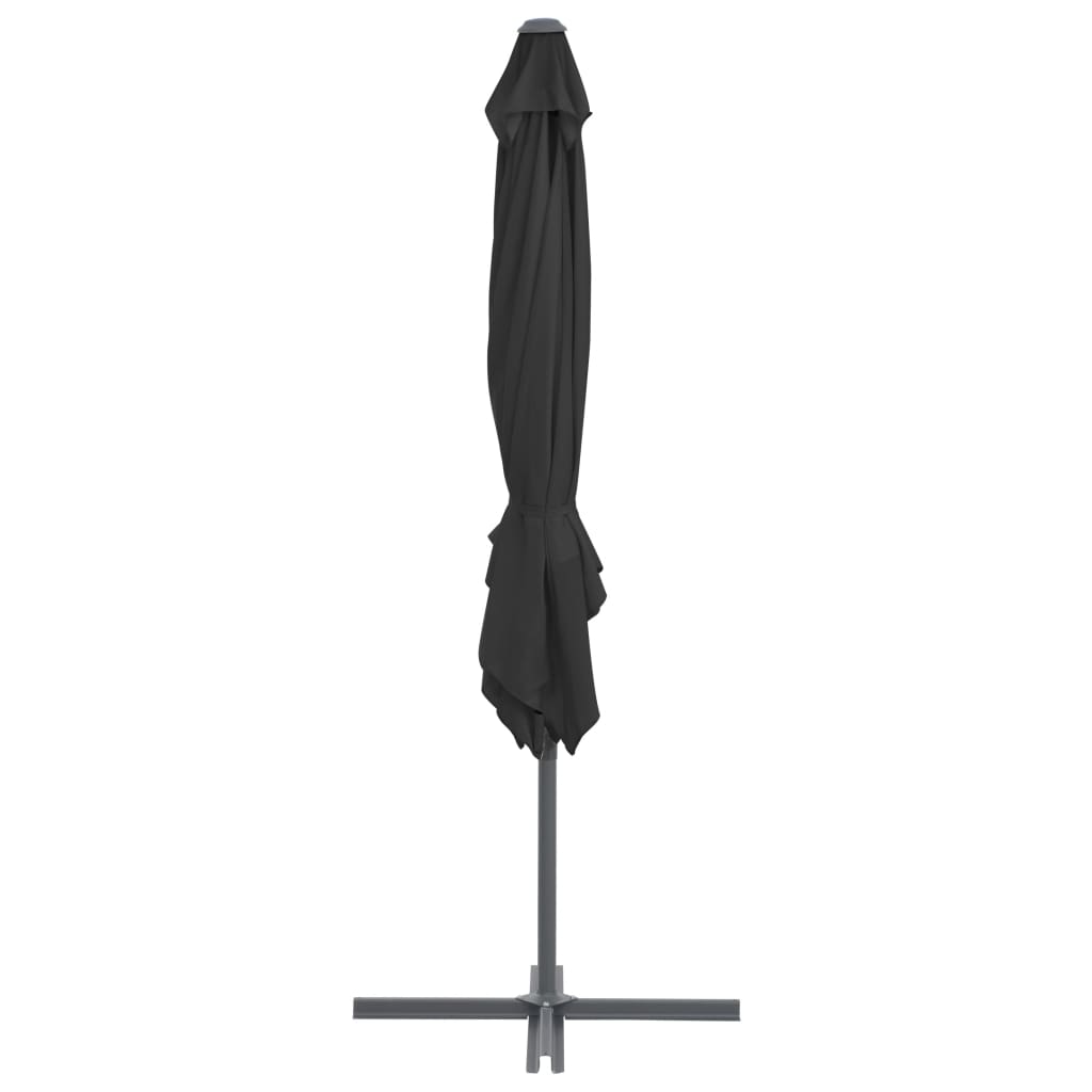 vidaXL Riippuva aurinkovarjo teräspylväällä 250x250 cm antrasiitti