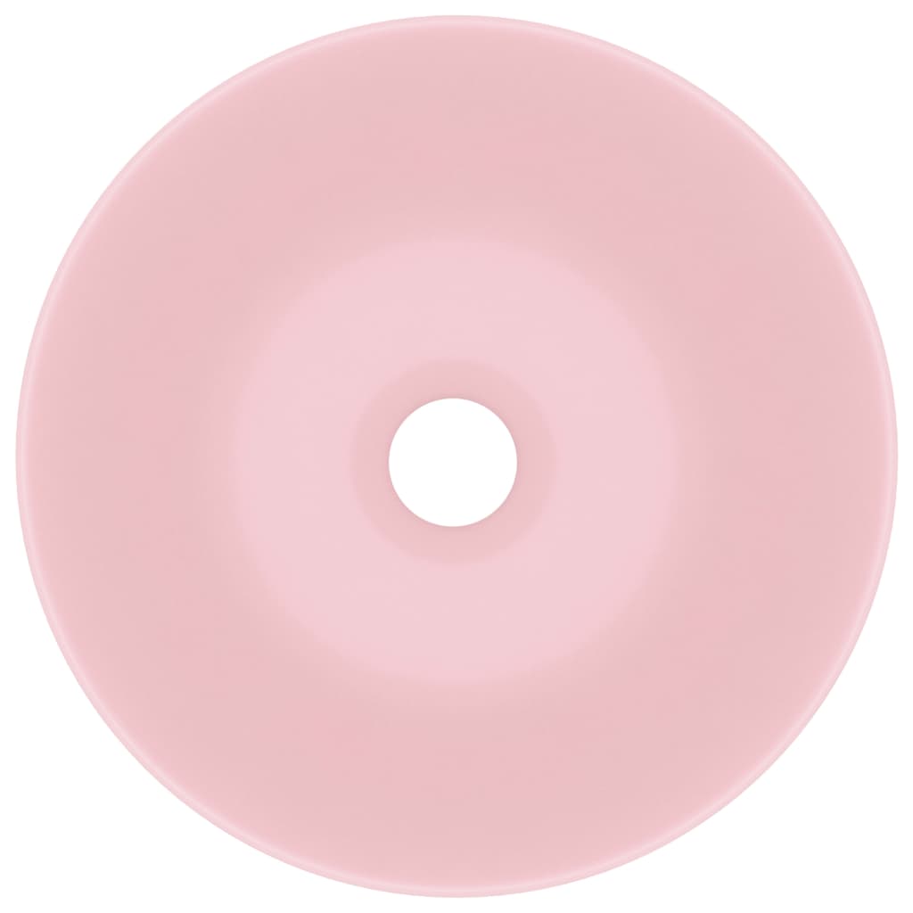 vidaXL Kylpyhuoneen pesuallas keraaminen pinkki pyöreä