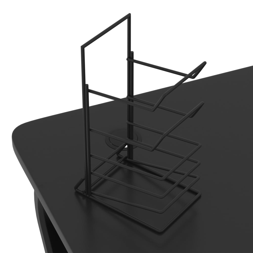 vidaXL Pelipöytä ZZ-muotoisilla jaloilla musta 110x60x75 cm