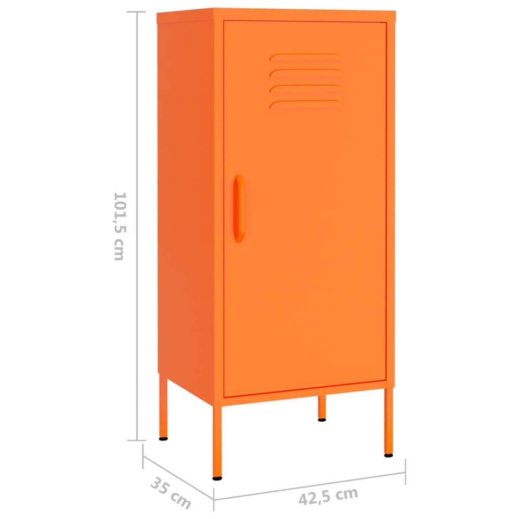 vidaXL Varastokaappi oranssi 42,5x35x101,5 cm teräs