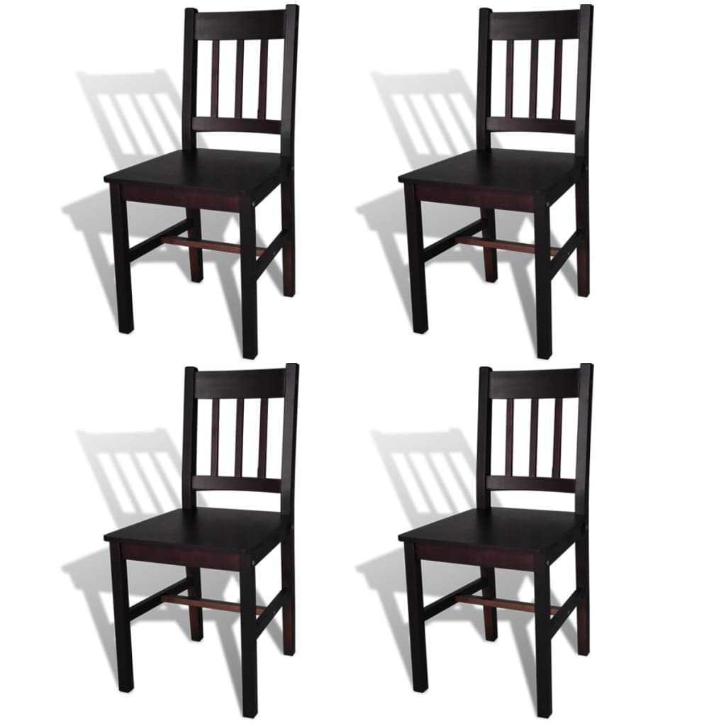 vidaXL Ruokapöydän tuolit 4 kpl tummanruskea mänty