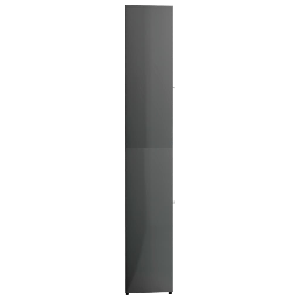vidaXL Kylpyhuonekaappi korkeakiilto harmaa 30x30x183,5 cm lastulevy