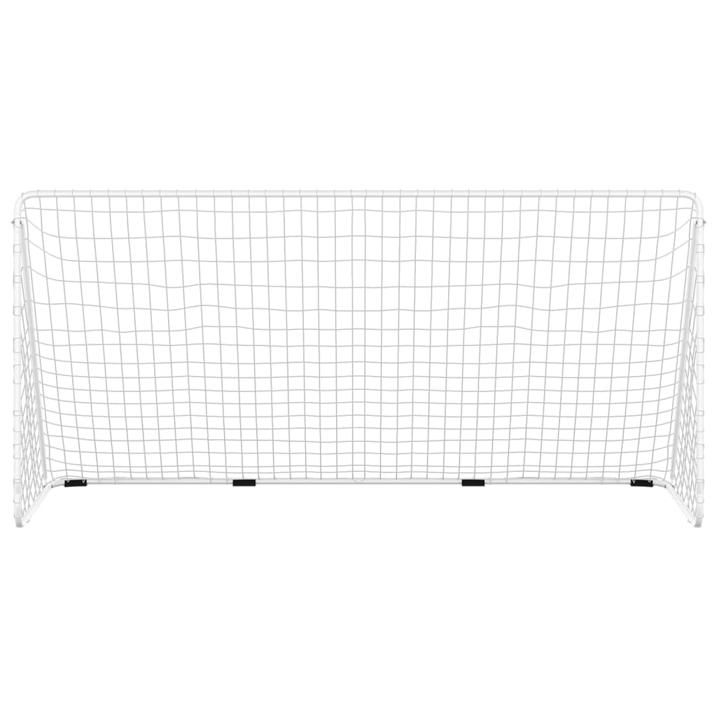 vidaXL Jalkapallomaali verkolla valkoinen 366x122x182 cm teräs