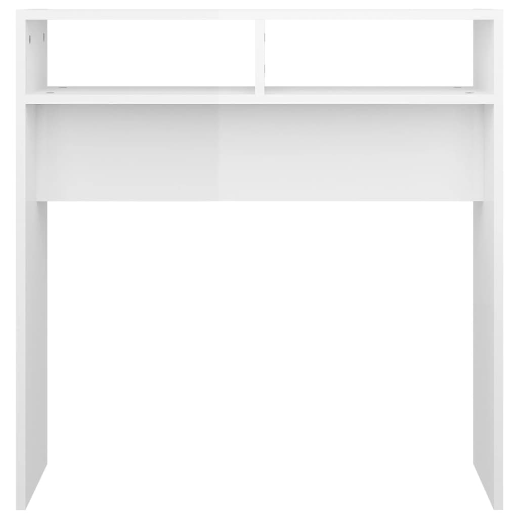 vidaXL Konsolipöytä korkeakiilto valkoinen 78x30x80 cm lastulevy