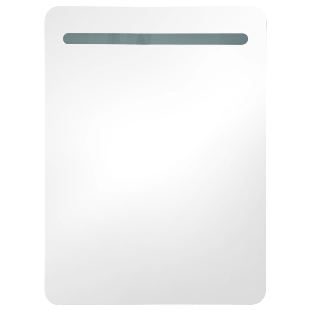 vidaXL LED kylpyhuoneen peilikaappi valkoinen ja tammi 60x11x80 cm