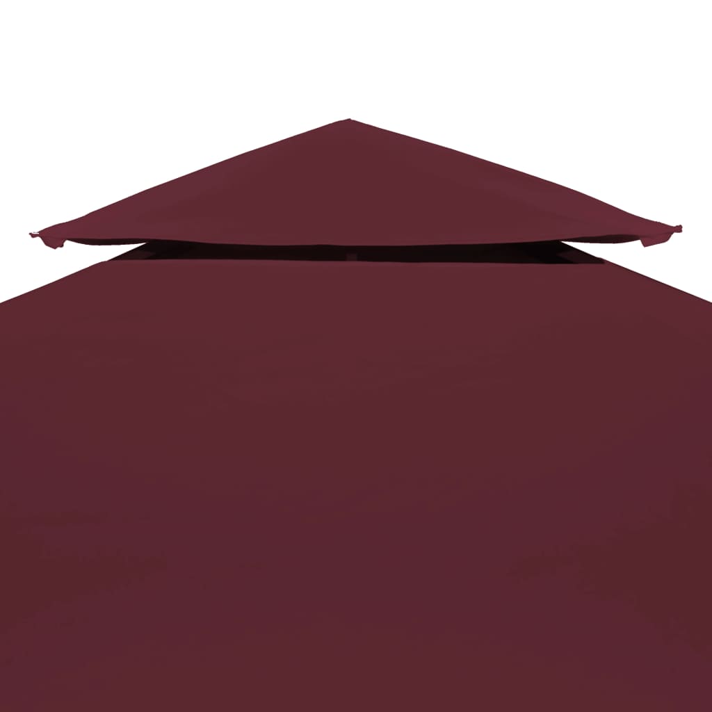 vidaXL Kaksikerroksinen huvimajan katto 310 g/m² 3x3 m viininpunainen
