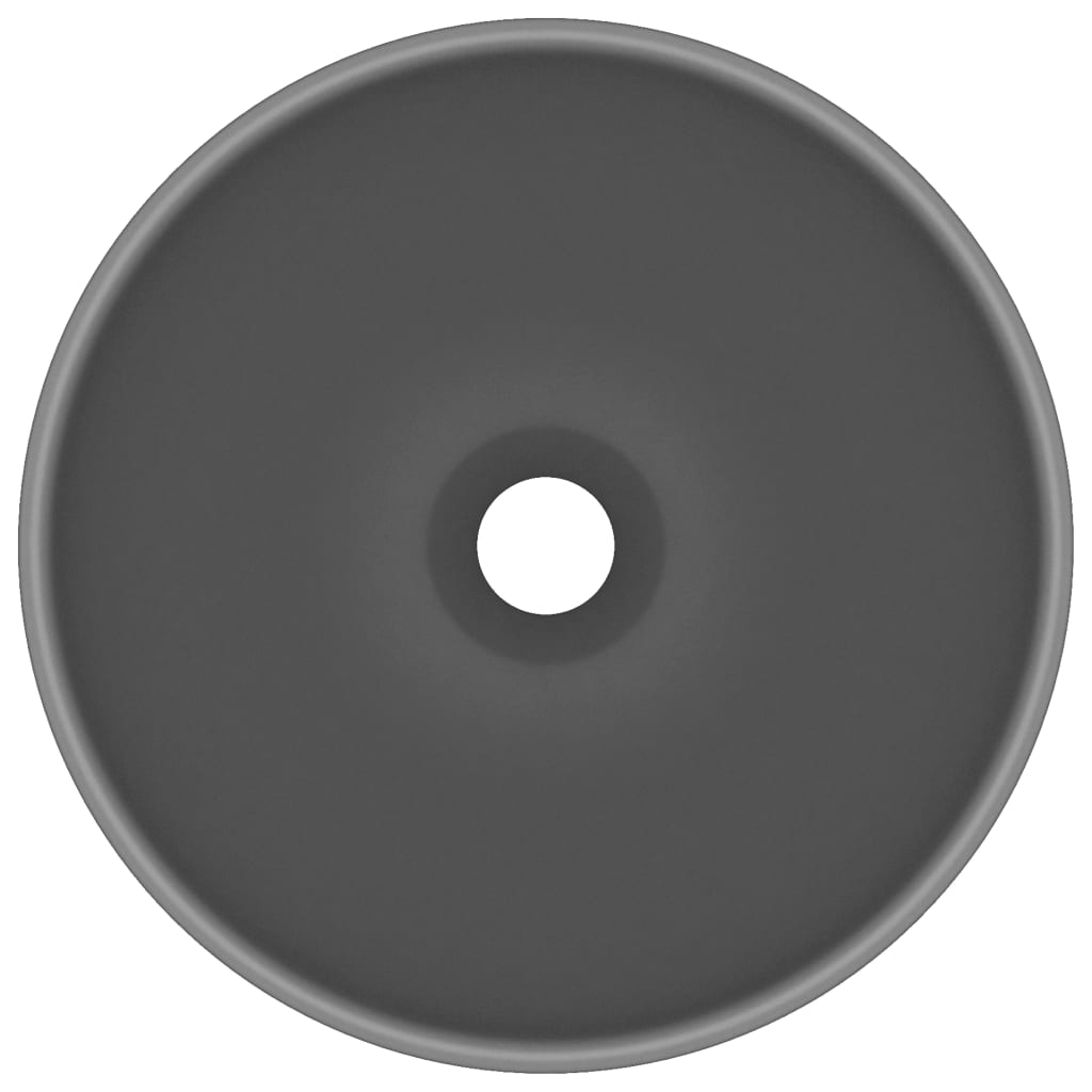 vidaXL Ylellinen pesuallas pyöreä matta tummanharmaa 32,5x14cm keraami