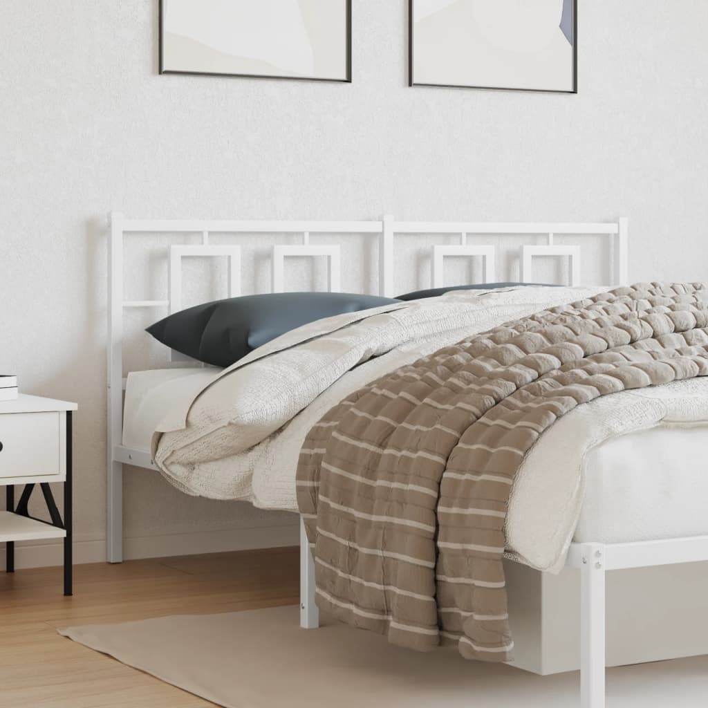 vidaXL Metallinen sängynpääty valkoinen 150 cm