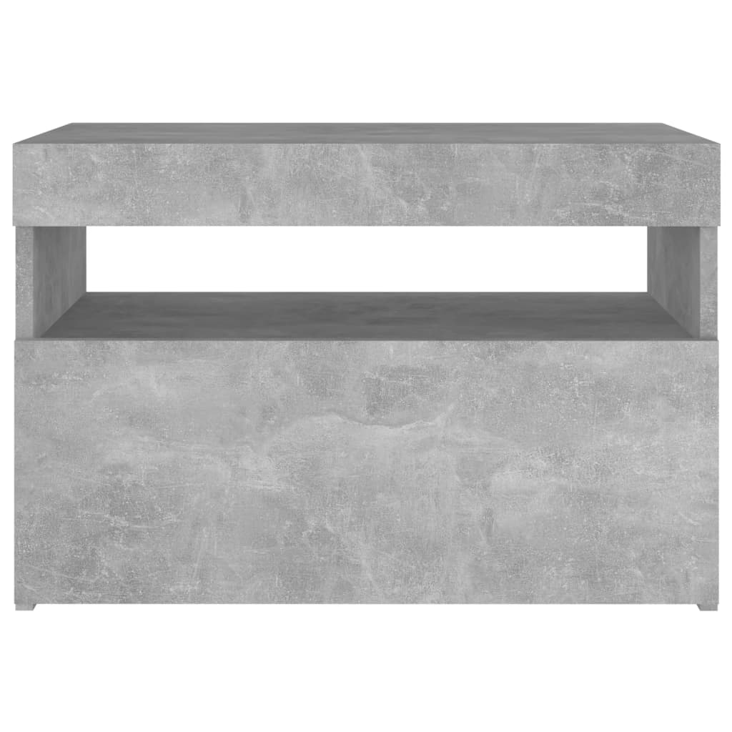vidaXL Yöpöytä LED-valoilla betoninharmaa 60x35x40 cm