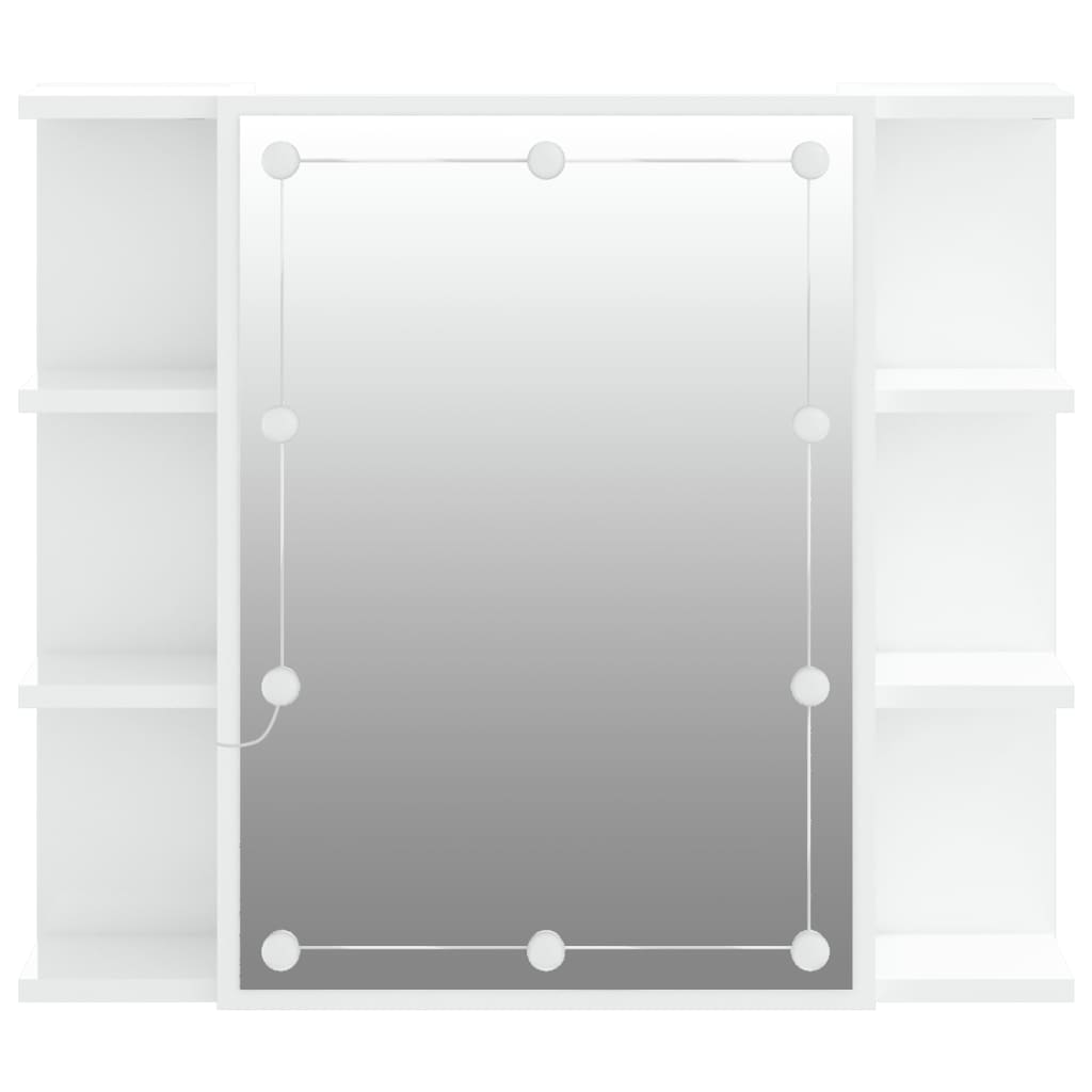 vidaXL Peilikaappi LED-valoilla korkeakiilto valkoinen 70x16,5x60 cm