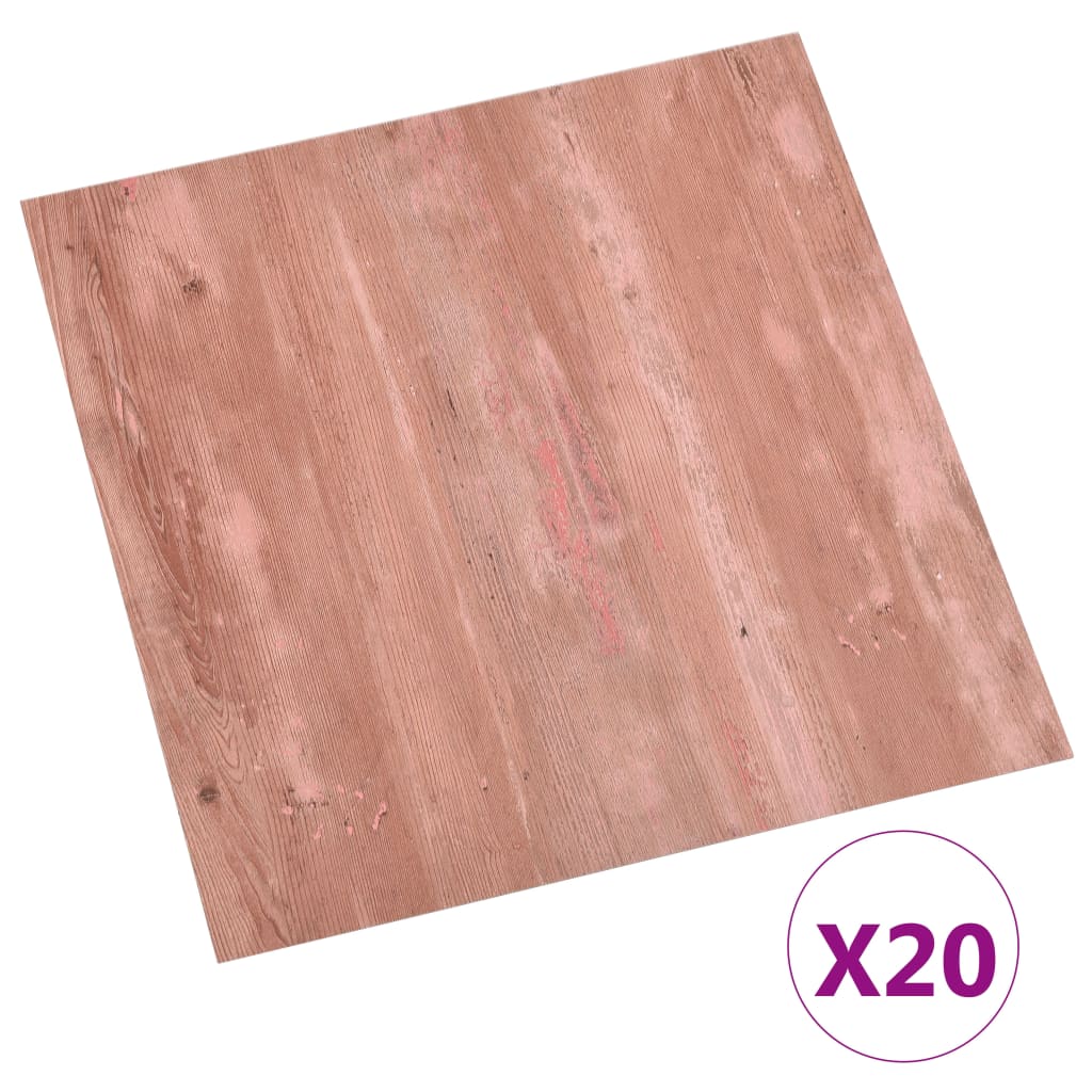 vidaXL Itsekiinnittyvät lattialankut 20 kpl PVC 1,86 m² punainen